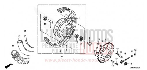 ROUE ARRIERE CRF50F6 de 2006